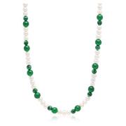 Pearl Choker with Green Aventurine and Malachite