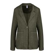 Linned Blazer Kvinders Elegant Stilfuld