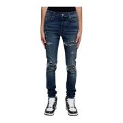 Ripped Slim Læderforet Jeans