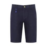 Blå Bomuld Twill Bermuda Shorts