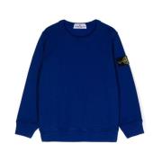 Blå Crew Neck Sweater Fleece Foret