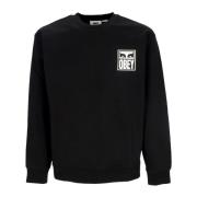 Sort Letvægts Crewneck Sweatshirt Eyes Icon 2 Crew