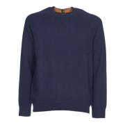 Blå Uld Crew Neck Sweater