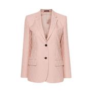 Pink Wool Jacquard Blazer