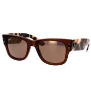 Mega Wayfarer Solbriller Brun Transparent