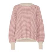 Fjergrå/Rose Strik Pullover