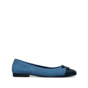 Quiltet Cap-Toe Ballet Denim Sko