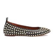 Sorte studded ballerina flade sko