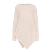 O-Neck Knit Poncho Strik