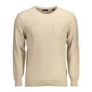 Elegant Beige Sweater med Broderi