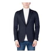 Blå Lapel Krave Blazer