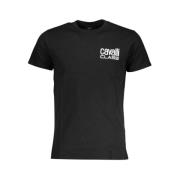 Sort Bomulds T-shirt med Tryk Logo