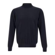 Merino Uld Turtleneck Sweater Navy Blue