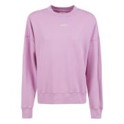 Pink Bomuldsweater med Lange Ærmer