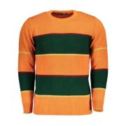 Orange Crew Neck Langærmet Sweater