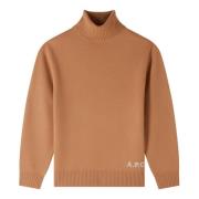 Kamel Uld Polo Sweater