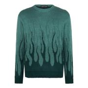 Jacquard Flames Jumper Grøn