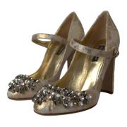 Guld Jacquard Mary Janes Pumps Sko