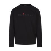 Sort Sweatshirt med Logo og Crew Neck