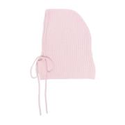 Pink Cashmere Ribbed Knit Hat