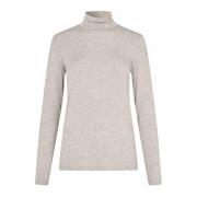 Beige Melange Turtleneck Top