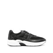 Black Mesh Panel Sneakers