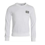 Hvid Bomuld Logo Pullover Sweatshirt