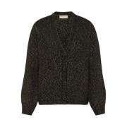 Sort Blondestrik Sweater med Lurex