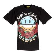 Smilende Smiley T-shirt Sort Herre T-shirt