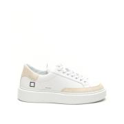 Beige Sneakers med Stribe Detalje