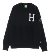 Navy Crewneck Sweatshirt med Logo Print