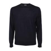 Blå Crew Neck Pullover