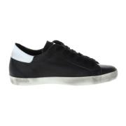 Sort Læder Slip-On Sporty Sneakers