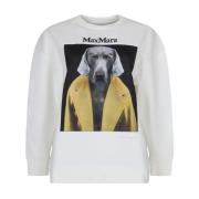 Ecru Bacco Sweater med Gul Grafisk Print