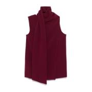 Bordeaux Rød Ærmeløs Wrap Top