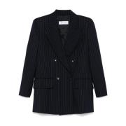 Marineblå Pinstripe Blazer