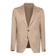 Beige Blazer Klassisk Stil Jakke