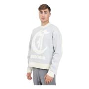 Bicolor Crew Neck Sweater Diamond Motif