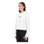 Hvid Essential Crop Hoodie til kvinder