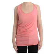 Elegant Pink Tank Top Bomuld Blanding