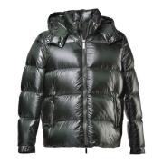 Down jacket in green nylon