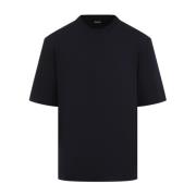 Blå T-shirt Polo Casual Stil