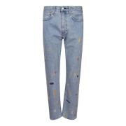 Farverige Slim-Fit Jeans med Dekoration