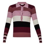 Pink Sweater med Lurex Striber