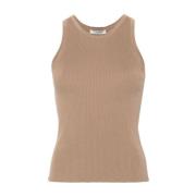 Ribbet Tank Top Beige