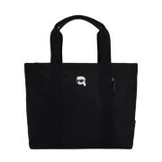 Ikonik Tote Nylon Grande - Sort Skuldertaske