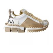 Hvide Guld Lave Top Sneakers Logo