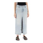 Slidt Denim Midi Nederdel