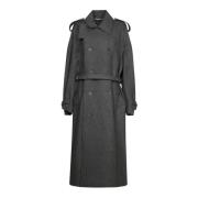 Grå Dobbeltbrystet Trenchcoat AW24