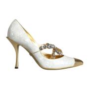 Krystalbue Perle Pumps Hvidguld